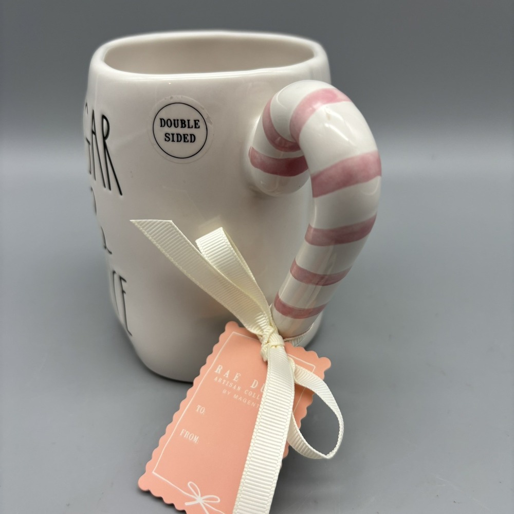 Rae Dunn sugar and spice nutcracker Christmas mug, double-sided, candy cane - Picture 2 of 8